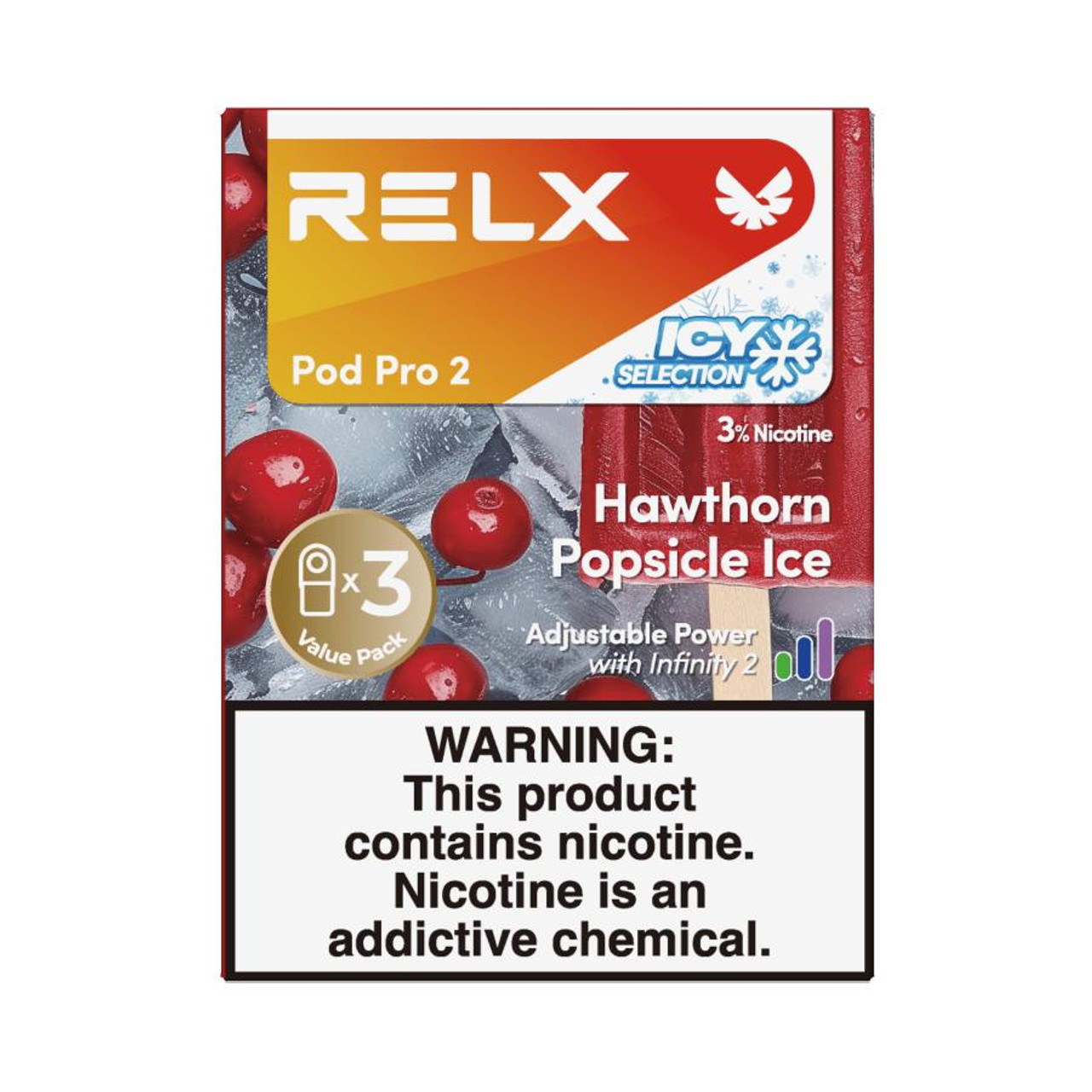 RELX Pro 2 – 3 Pods 3% – Hawthorn Popsicle Ice