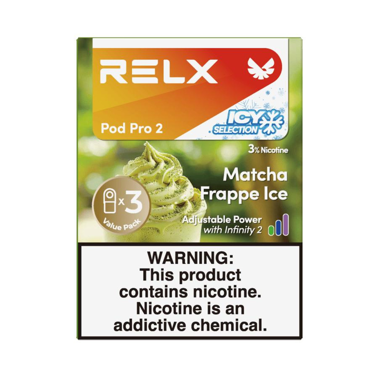 RELX Pro 2 – 3 Pods 3% – Matcha Frappe Ice