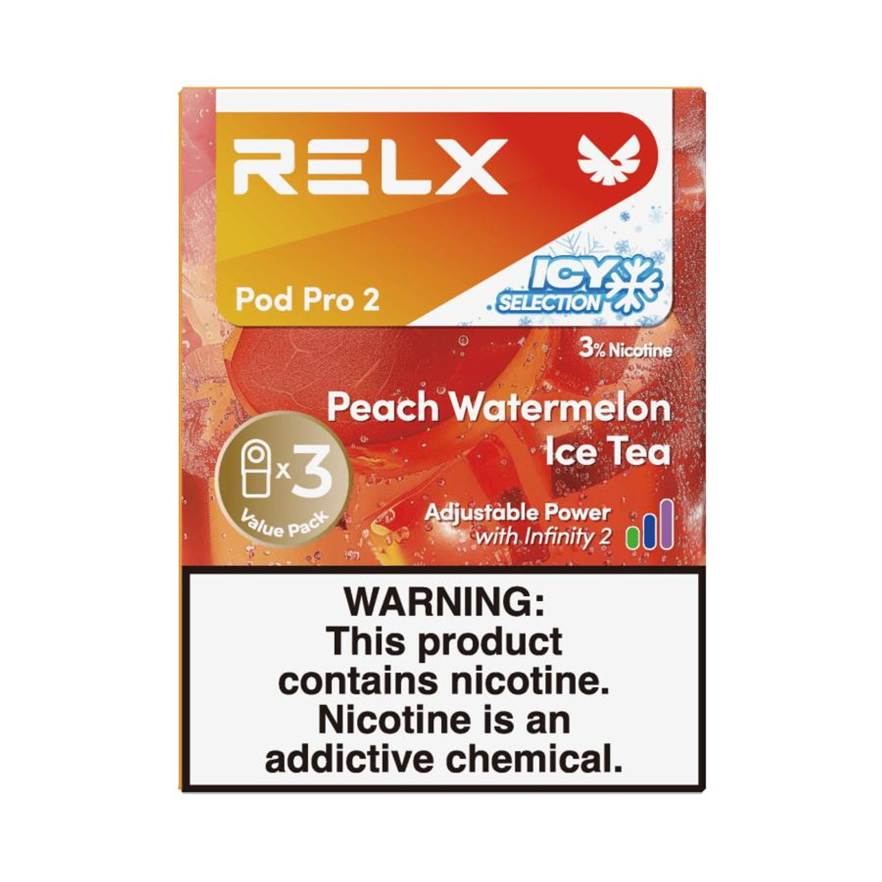 RELX Pro 2 – 3 Pods 3% – Peach Watermelon Ice Tea